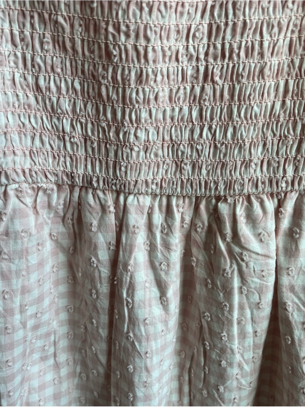 Swiss Dot Gingham Halter Maxi Dress Smocked Top Ruffle Tiered Skirt Cottagecore - Picture 6 of 10